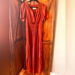 Anthropologie size petite small brown dress new with tags.